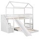 preview thumbnail 37 of 35, Twin Over Twin Bunk Bed with Two Drawers and Slide
