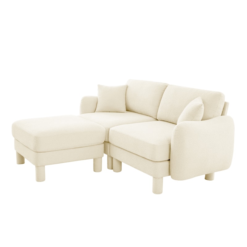Loveseat Sofa, 78" 2-Seater Upholstered Couch Modern Sectional Couches with Shell-shaped Armrests for Living Room