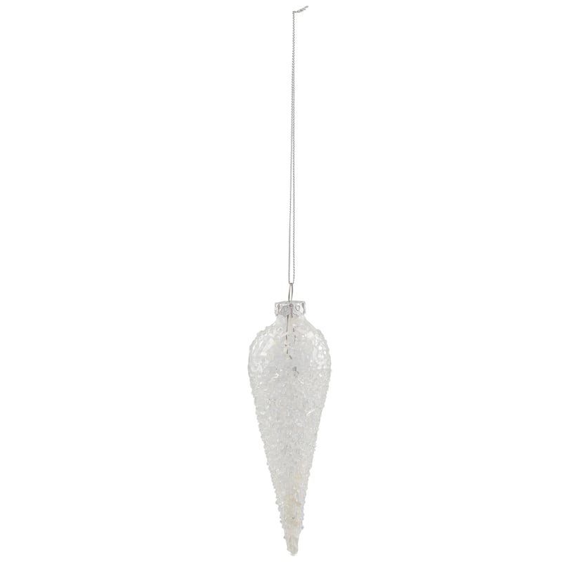 Winter Icicle Glass Ornament - 6.25" - Clear