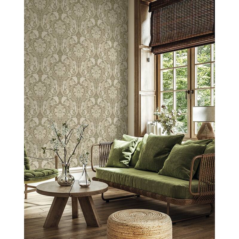 Harry & Grace Thornton Vintage Damask Peel and Stick Wallpaper