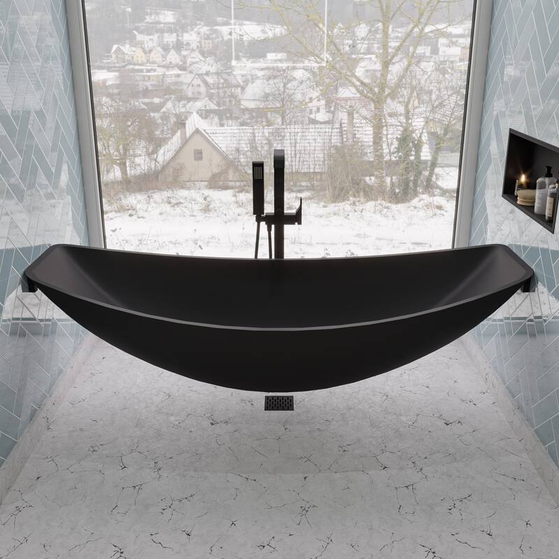ALFI brand HammockTub1-BM 79" Acrylic Wall Mounted Hammock Tub