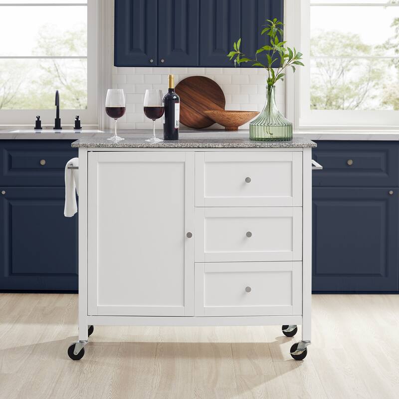 Crosley Soren Granite Top Kitchen Island/Cart - 18.13"d x 42.13"w x 37.5"h