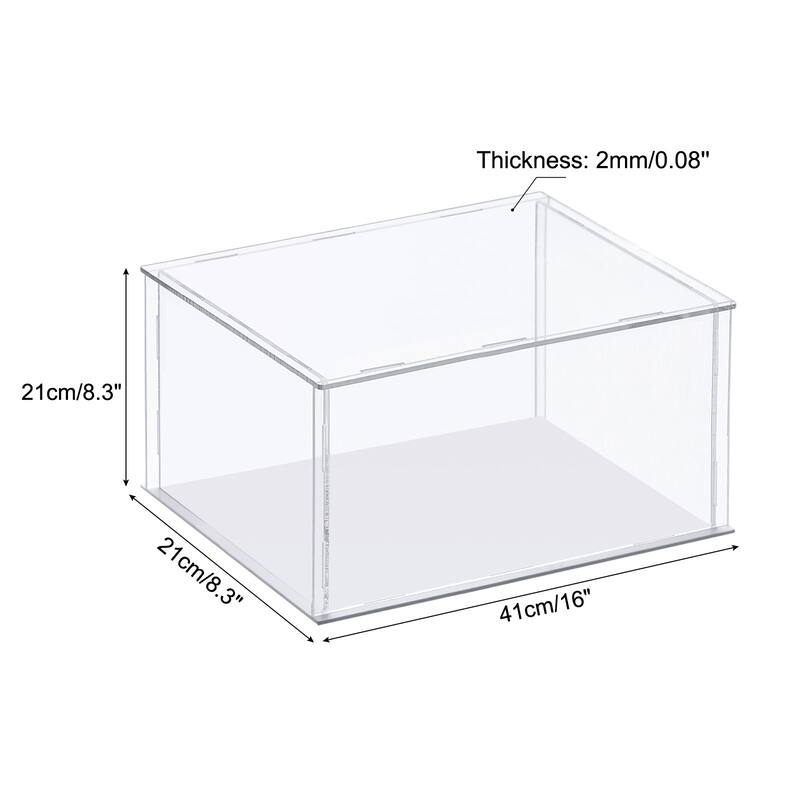 Display Case, Acrylic Box Assemble Dustproof Showcase for Collectibles - Clear - 15.7x7.9x7.9inch