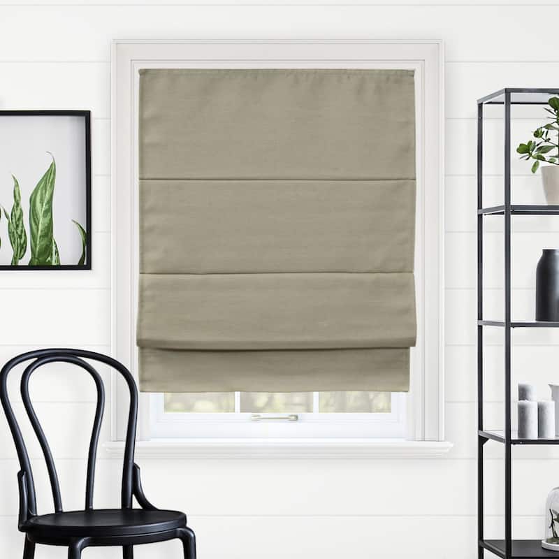 Chicology Cordless Blackout Roman Shade Privacy & Style - 31"W X 64"H - Del Mar Pearl Grey