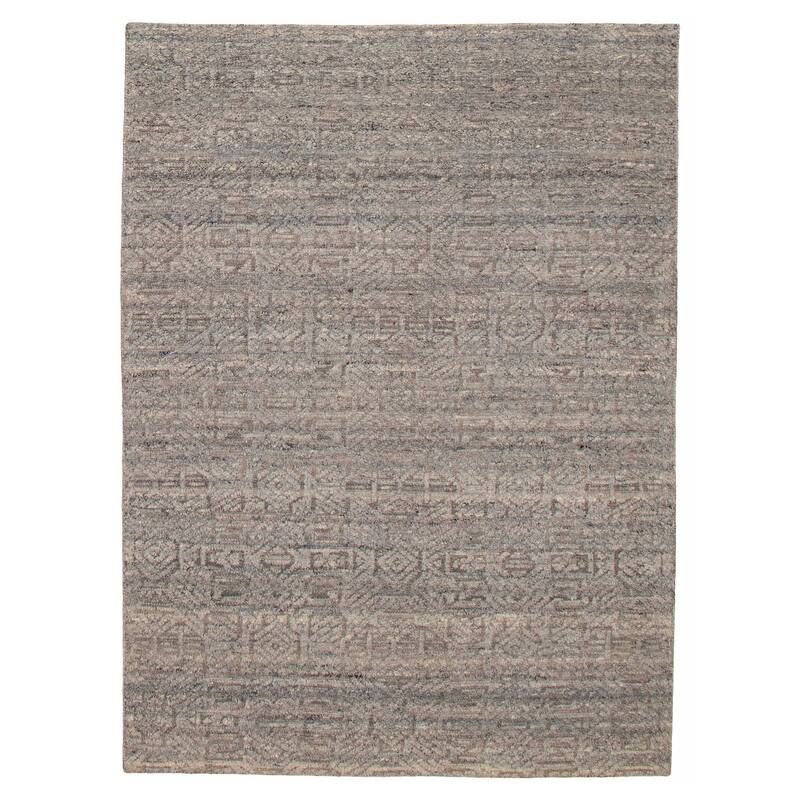 ECARPETGALLERY Hand-knotted Tangier Grey Wool Rug - 5'4 x 7'8 - Grey - 5'4 x 7'8