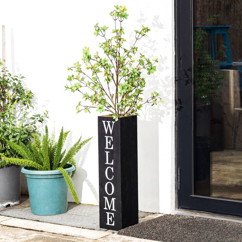 Glitzhome 30"H Rustic Welcome & Home or Welcome & Porch Double Sided Wooden Planter Sign Front Door Decor(2025 Quality-upgraded)
