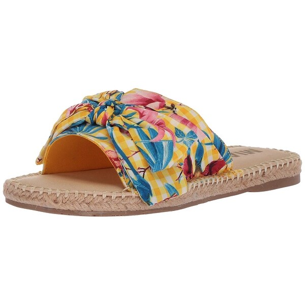 Mia Womens Brenda Fabric Open Toe Casual Slide Sandals