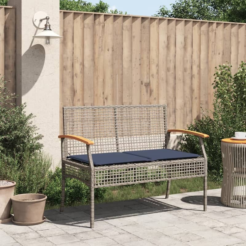 vidaXL Garden Bench Grey, Brown, Navy Blue - 22.4 x 42.5 x 33.5