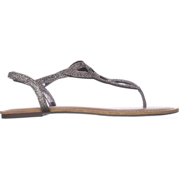 pewter flat sandals