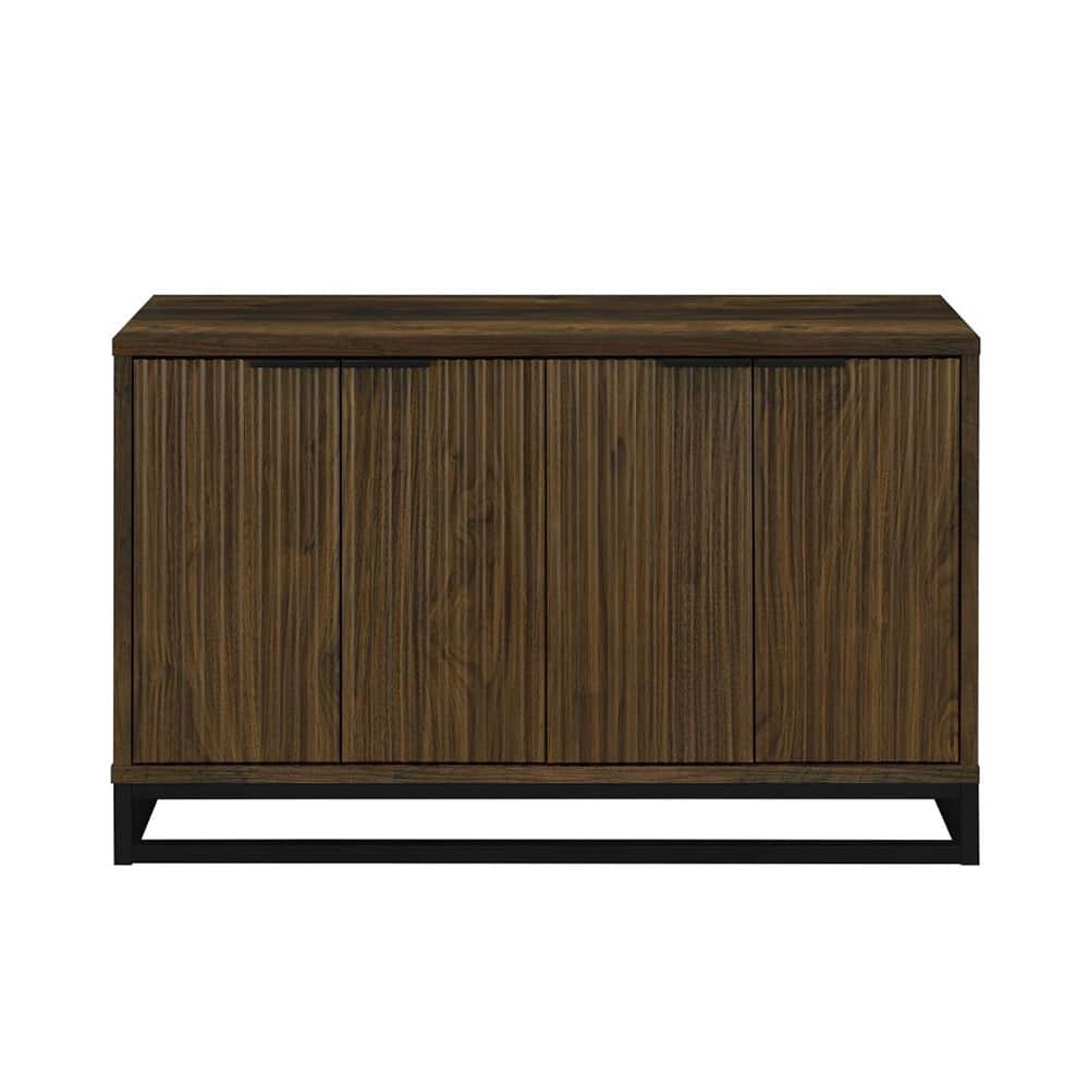 4 Doors Wooden Accent Cabinet in Dark Pine