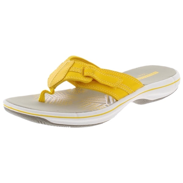 clarks yellow flip flops
