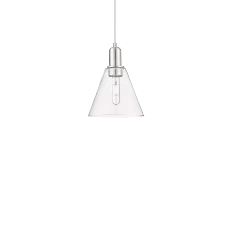 Innovations Lighting 716-1P-11-8 Berkshire Glass Pendant Berkshire - Brushed Satin Nickel / Clear