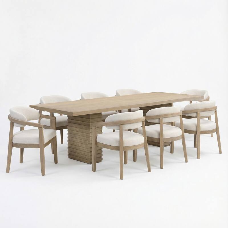 Christopher Knight Home - Modern Light Ash Upholstered Dining Set