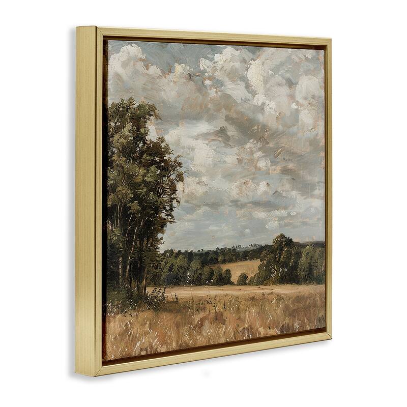 Stupell Clouds Over Country Scenery Framed Floater Canvas Wall Art Design By LSR Creative Studio