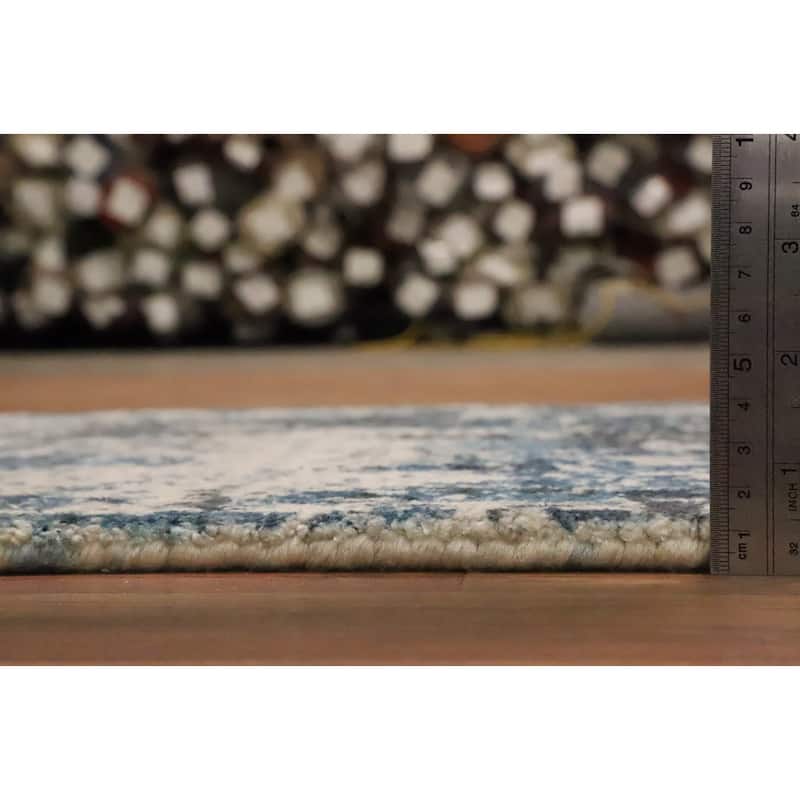 Hand Knotted Oriental Viscose Silk Carpet Modern Abstract Multi-Colored Abstract Area Rug - 4' 0'' X 2' 0''