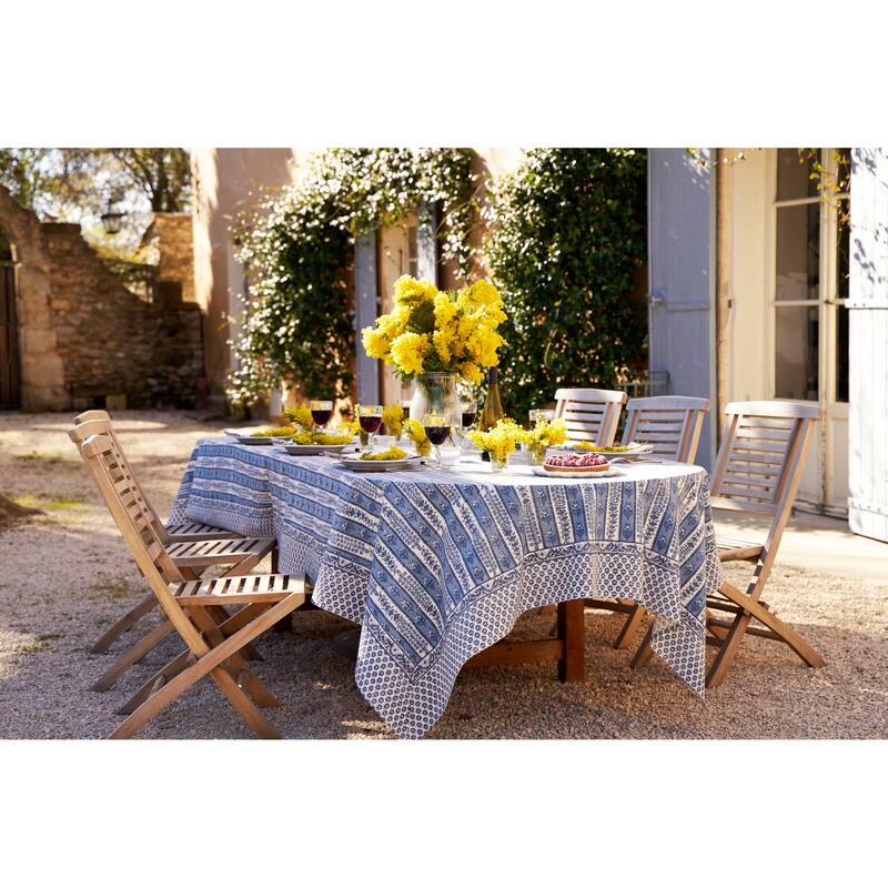 Couleur Nature Provence Avignon Tablecloth - Blue/Marine - 59" x 86" - 59" x 86"