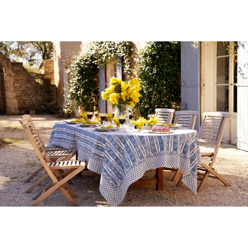Couleur Nature Provence Avignon Tablecloth - Blue/Marine - 71" x 142" - 71" x 142"
