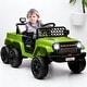 preview thumbnail 2 of 25, 12V Kids Ride-On Car with Remote Control, Ride on Truck with Back Trailer, Spring Suspension, & Seatbelt - Electric Vehicle Green