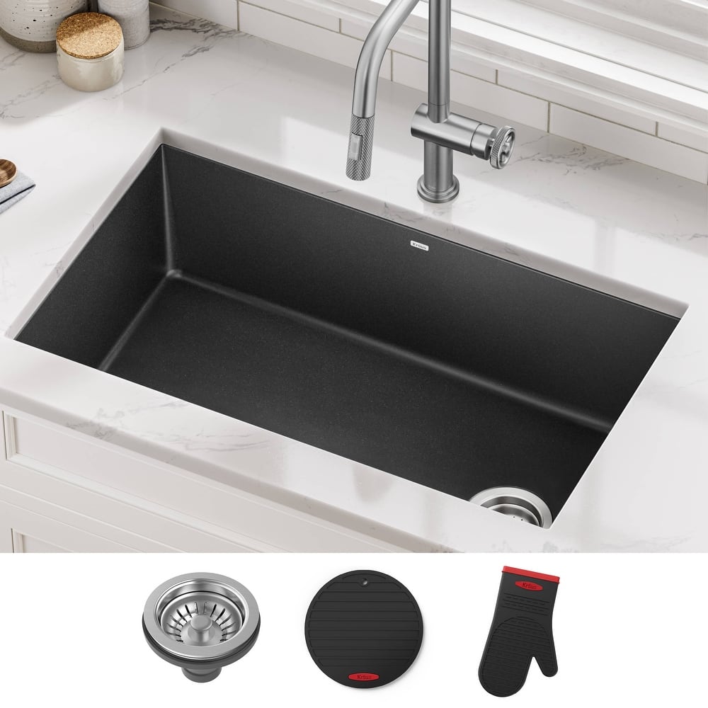 KRAUS Forteza Granite 32 inch 1-Bowl Undermount Kitchen Sink