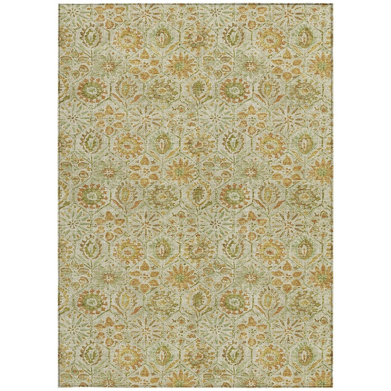 HomeRoots Floral Transitional Rectangle Outdoor Rug