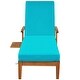 preview thumbnail 4 of 16, Outdoor Solid Wood Chaise Lounge, Patio Reclining Daybed with Wheels