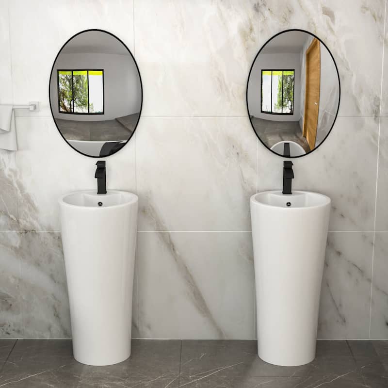 Classic Ceramic Pedestal Sink Bathroom Sink Basin
