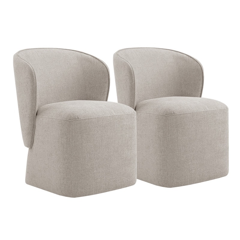 Spruce & Spring Kyle Morden Fabric Dining Room Chair with Casters Wrap-round Back