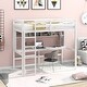 preview thumbnail 10 of 16, Sturdy Twin Size Loft Bed with Desk, Shelves, and Ladder