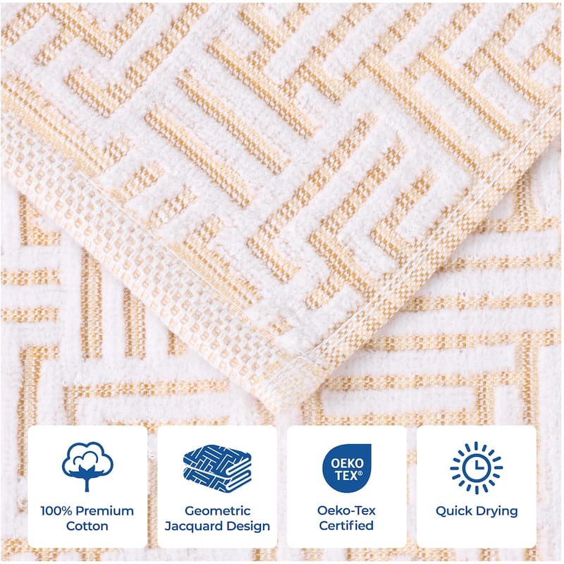 Superior Jasper Cotton Modern Jacquard Soft 9 Piece Bathroom Towel Set