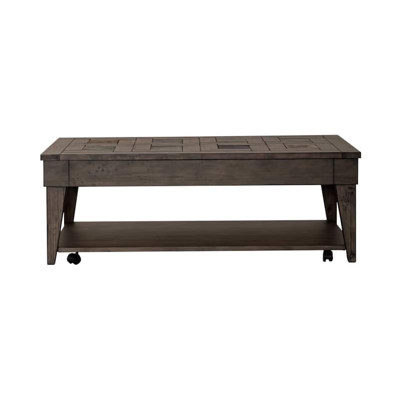 Arrowcreek Lift Top Cocktail Table, End Tables Set - Reclaimed Wood & Stone