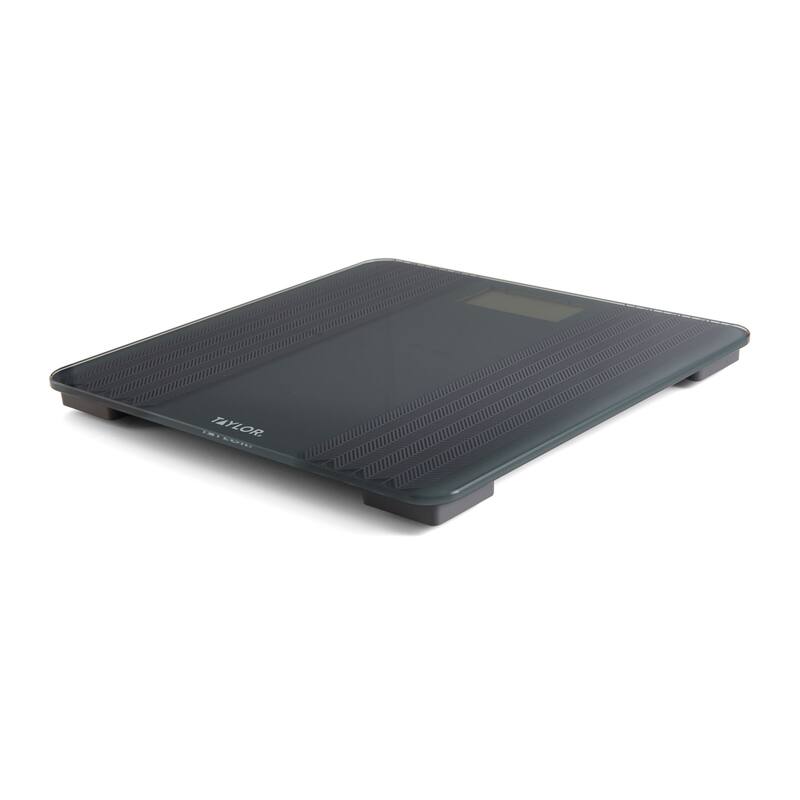 Taylor Glass Digital Bathroom Scale Herringbone Design, Gray