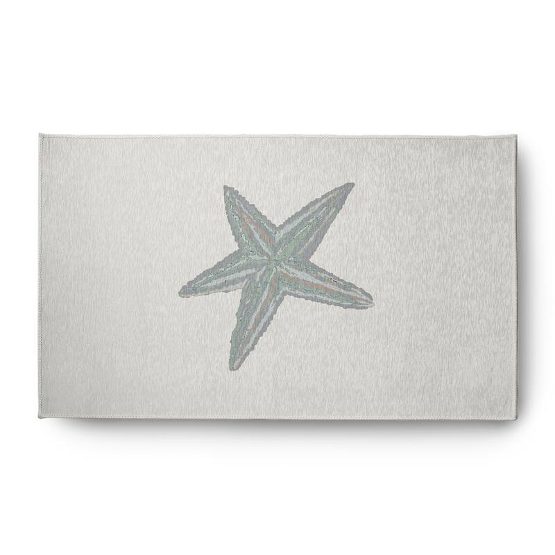 Starfish Nautical Chenille Rug - Pretty Grey - 3' x 5'