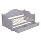 preview thumbnail 7 of 5, Light Grey Wooden Twin Size Sofa Bed Daybed with 2 Storage Drawer
