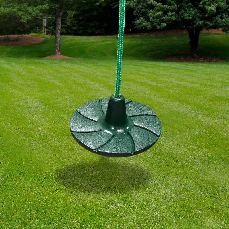 Gorilla Playsets Disc Swing with Rope - Green - 12" W x 12" D x 60" H