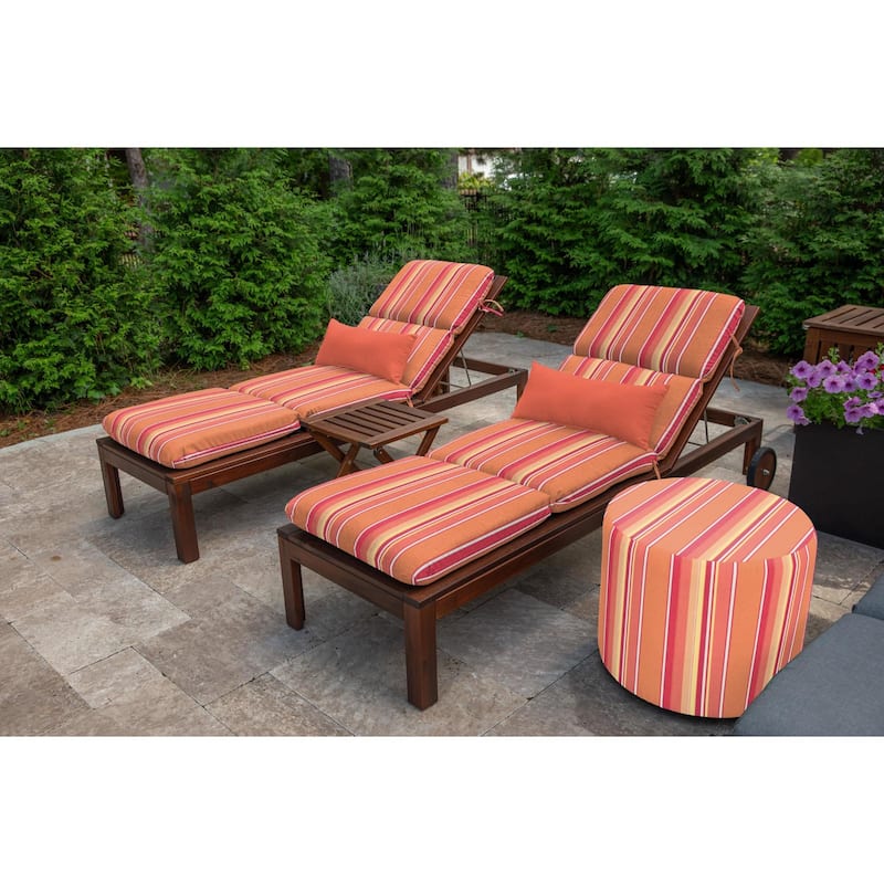 Casual Cushion Sunbrella® Fabric 1-Piece Outdoor Chaise Cushion, 22.5"W x 74"L - 22.5"W x 74"L