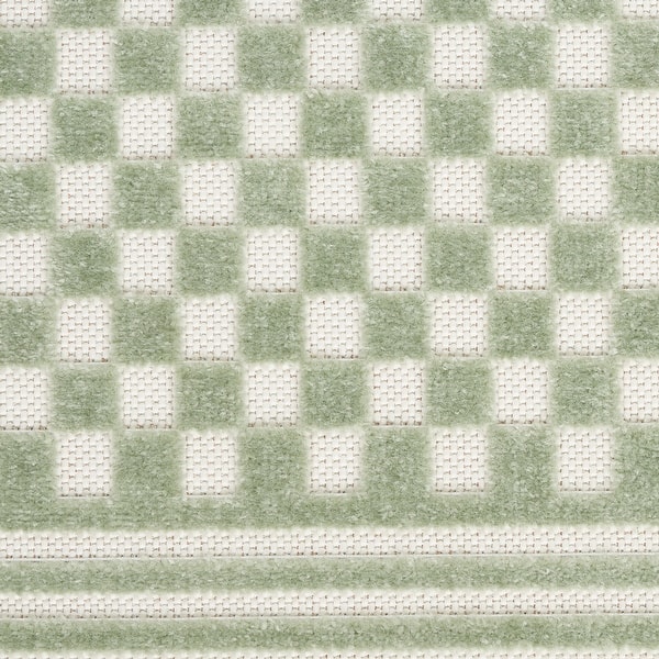 slide 2 of 3, Nourison Casual Indoor only Geometric Area Rug 5' 3" x 7' - Green - Rectangle