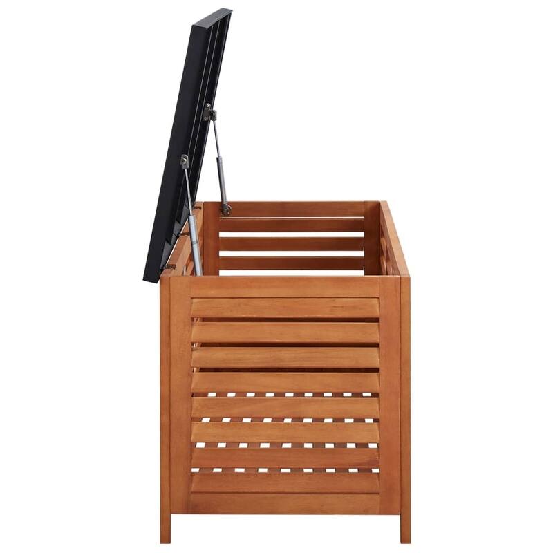 vidaXL Storage Box Natural wood, Black - 46.1 x 46.1 x 21.7