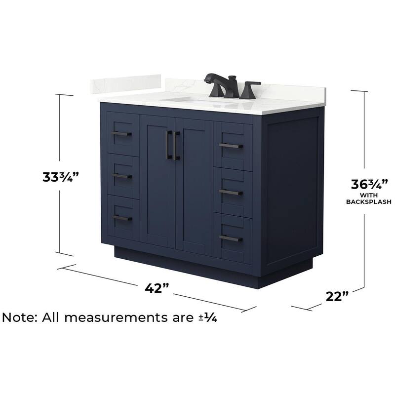 Wyndham Collection WCF292942S-QTZ-US3MXX Miranda 42" Free Standing