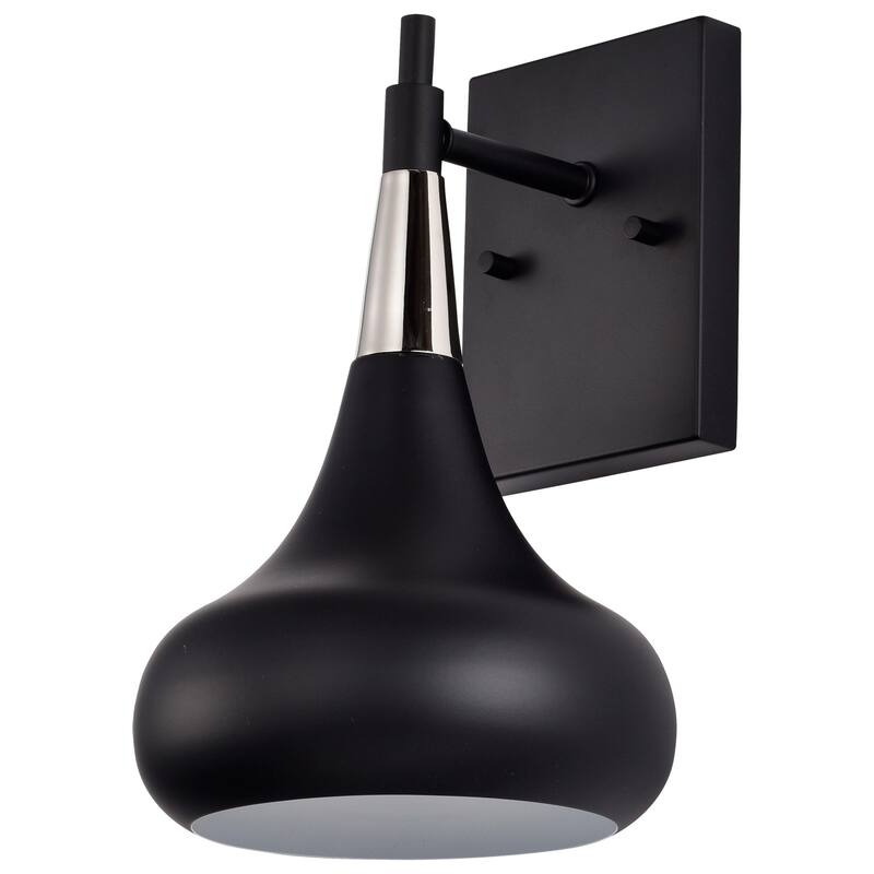 Nuvo Lighting 60/7507 Phoenix 12" Tall Wall Sconce - Matte Black / Polished Nickel