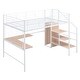 preview thumbnail 19 of 24, Full Size Loft Bed With Desk,Lateral Storage Ladder and Wardrobe for Home