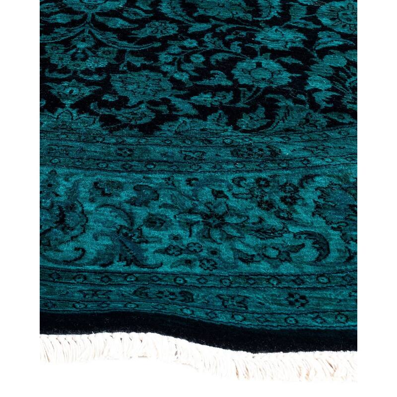 Fine Vibrance, One-of-a-Kind Hand-Knotted Area Rug - Green, 6' 7" x 6' 9" - 6' 7" x 6' 9"