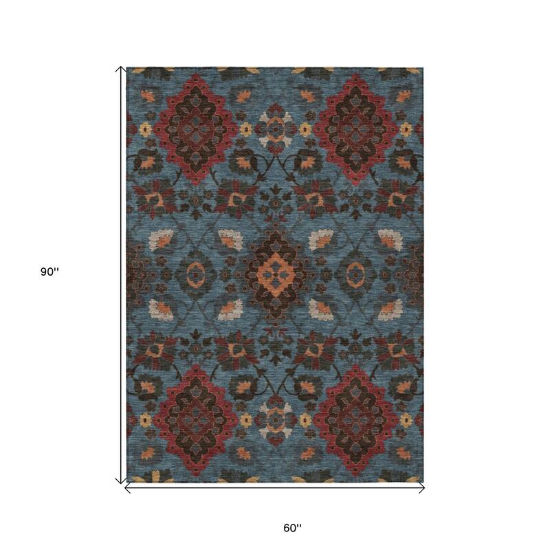 HomeRoots Oriental Traditional Rectangle Outdoor Rug