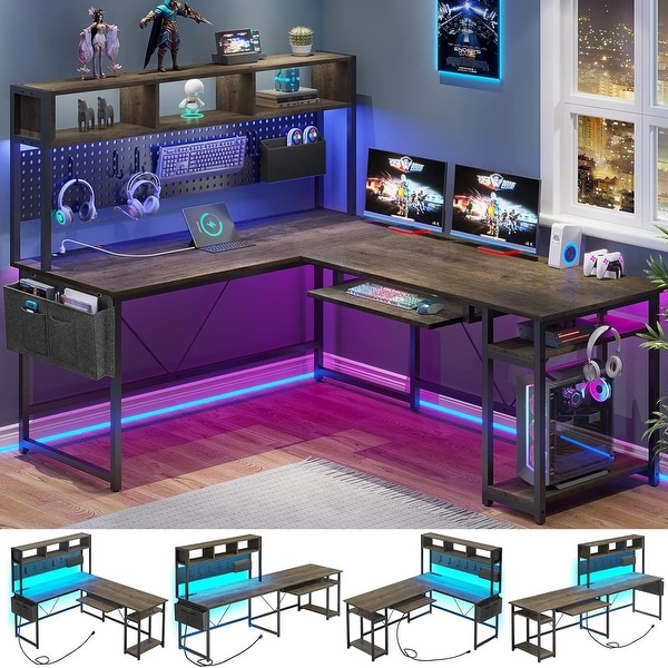 Reversible l shaped gaming desk discount