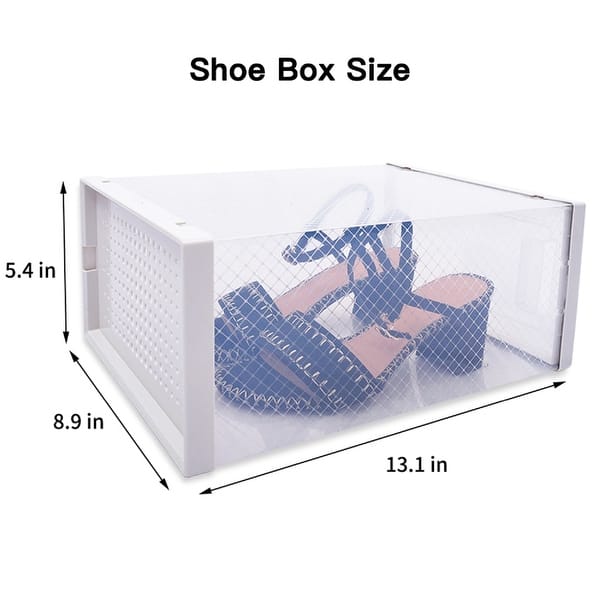 Set of 12 Stackable Clear Plastic Transparent Shoe Storage Box in Home ...