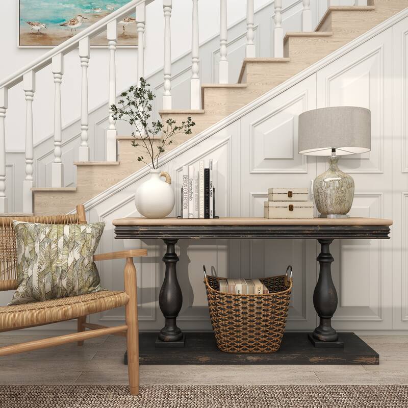 Blue Metal Ombre Decorative Vase with Brown Accents