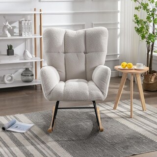 Modern Teddy Fabric Rocking Accent Chair - Bed Bath & Beyond - 41310766