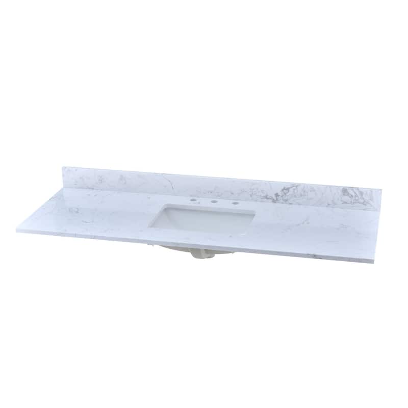 YASINU 60 Inch Engineered Marble Single Sink Vanity Top - 60 in. W Top