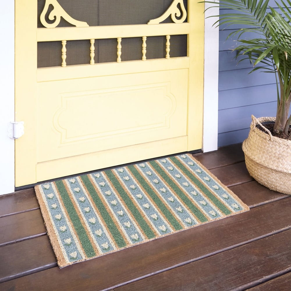 Floral Stripe Classic 18" x 30" Doormat - 18" x 30"