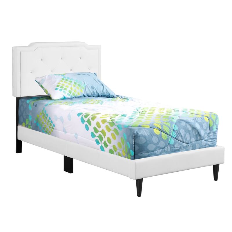 White Twin Bed - Casual Style Bedroom Furniture - Modern Design
