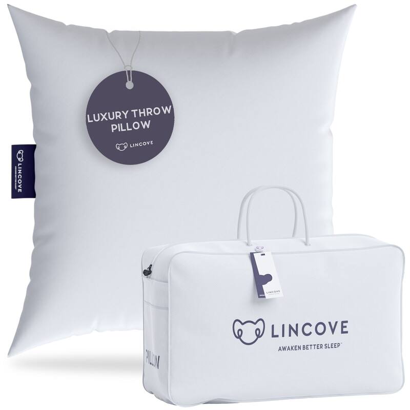 Lincove Luxury Throw Pillow Insert: Premium Comfort, 100% Cotton Shell, Down Alternative Filling - 1 Pack - 12"x12"
